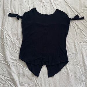 Black Button Back Blouse